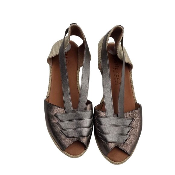 Women's - Gentle Souls by Kenneth Cole Lena Wedge Leather Sandals, Size 8 - Picture 2 of 10